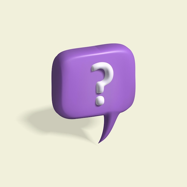question mark in dialog bubble vector 3d icon
