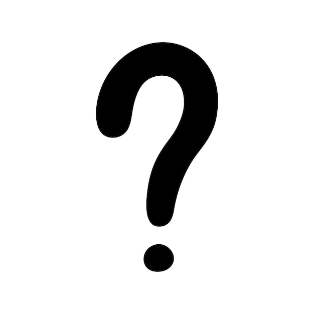 Question mark silhouette hand drawn in doodle style vector illustration Quiz and Exam concept