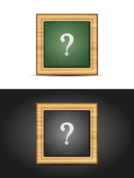 Question sign on chalkboard