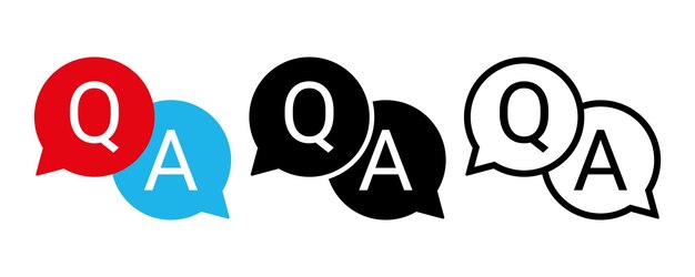 Questions and Answers icon with different styles for frequently asked questions concepts in websites design logo app template ui etc