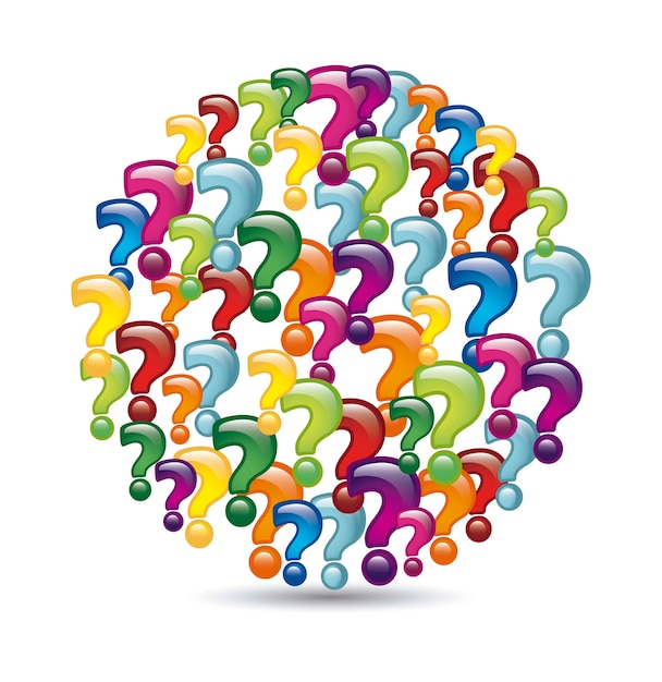 questions icons over white background vector illustration