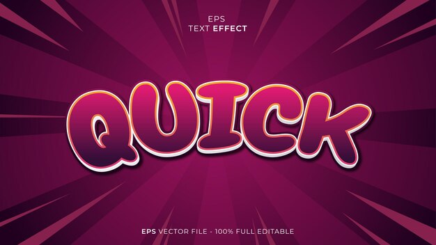 Quick editable text effect font