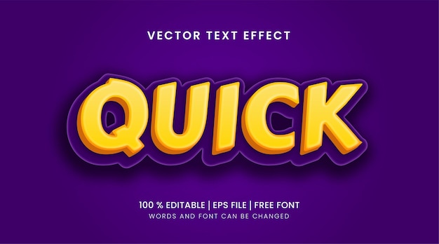quick editable text effect with purple background