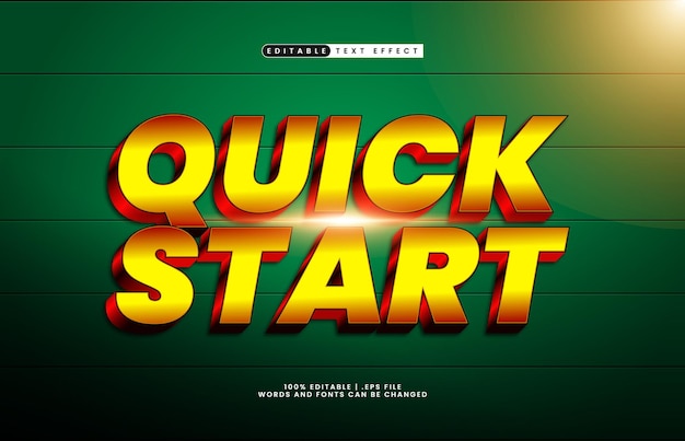quick start editable text effect with a fast and speed text effect