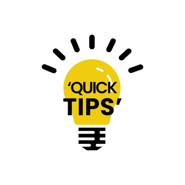 quick tips label vector flat style for tooltip badge solution and advice banner helpful tricks useful information sticker education tag hint new knowledge and study practice