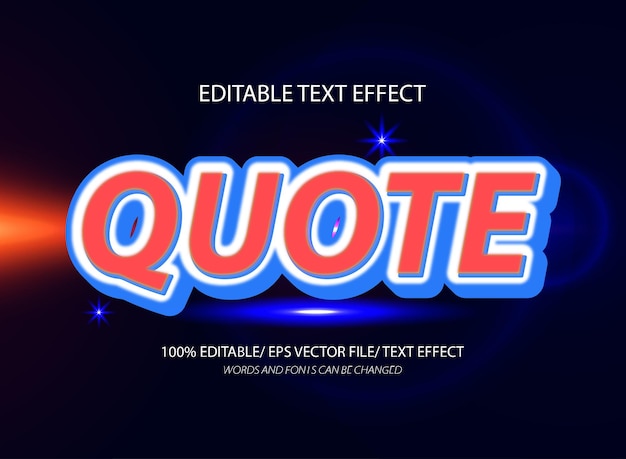 Quote 3d editable text effect template