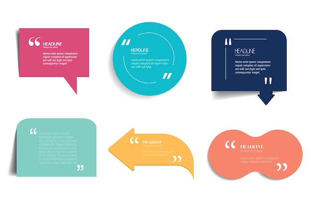 Quote frames Text in speech bubbles text fields