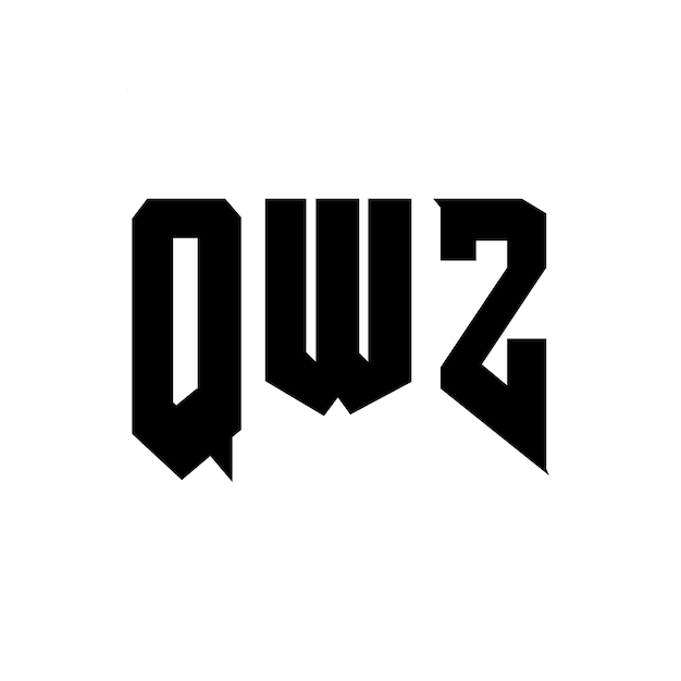 QWZ letter logo design for technology company QWZ logo design black and white color combination QWZ logo QWZ vector QWZ design QWZ icon QWZ alphabet QWZ typography logo design