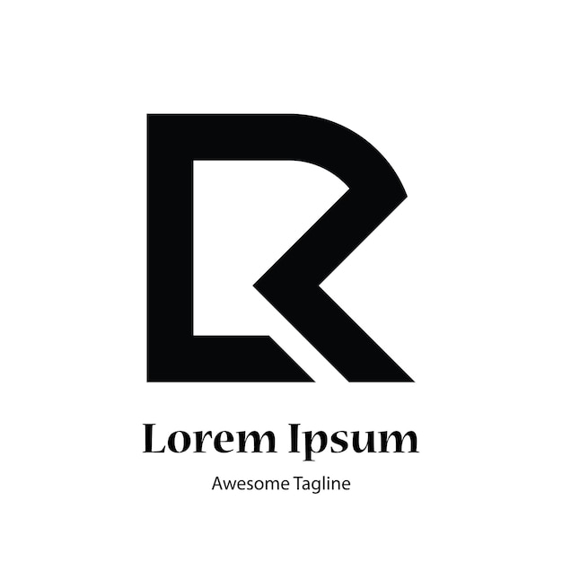 R letter initial logo design vector file