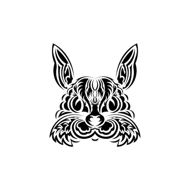 rabbit head in polynesian style isolated symbol of 2023 handmade