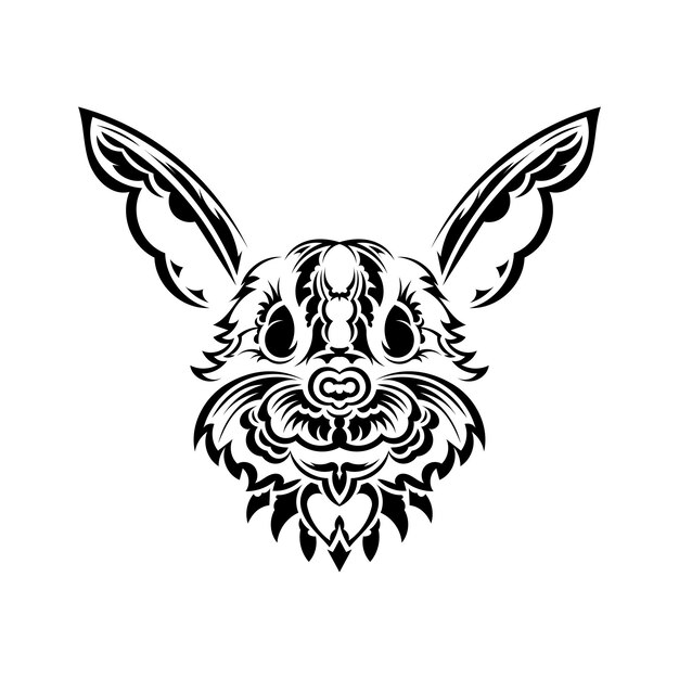 rabbit head in polynesian style isolated symbol of 2023 vector