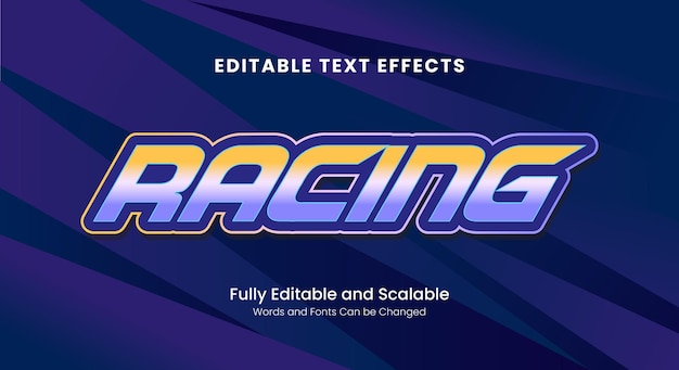 Racing editable text effect