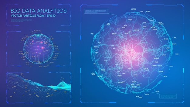 radar panel data intelligence. matrix tech digital hud. future polygon space dashboard. polygonal explosion with matrix particles. cyber model of power. bitcoin mining concept.