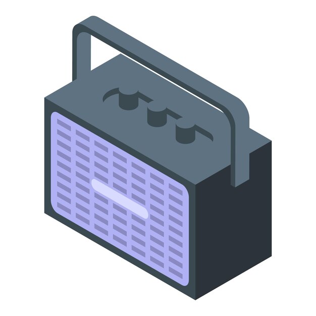 Radio icon Isometric of Radio vector icon for web design isolated on white background