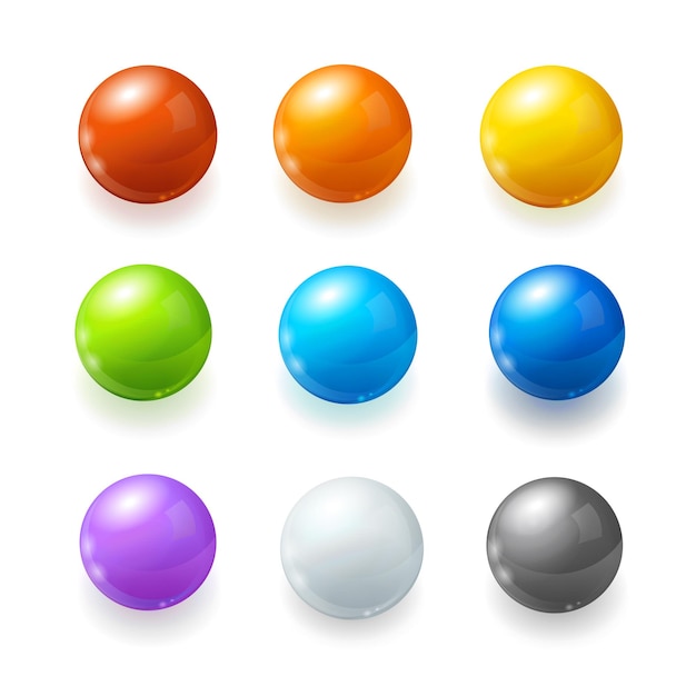 Rainbow Balls Set on a White Background Vector illustration