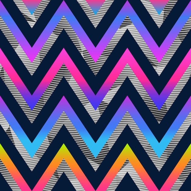Rainbow zigzag seamless pattern