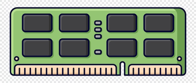 RAM memory computer Computer RAM icon Random access memory Flat cartoon style Vector illustration