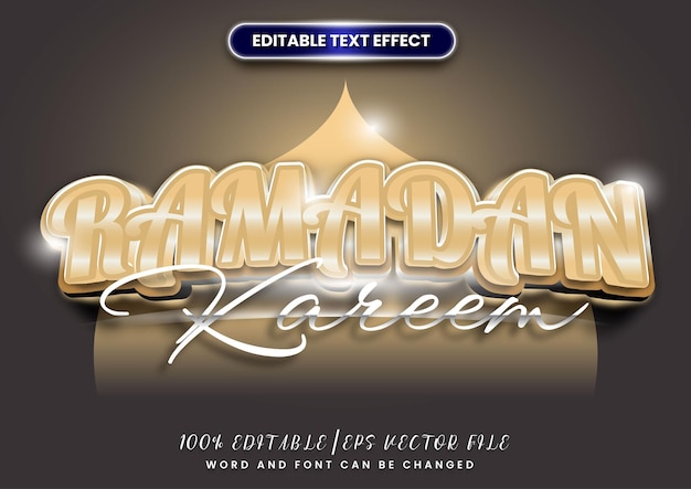 ramadan kareem tittle text effect editable can be change poster flyer template design