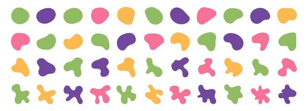 Random blobs print color Form Abstract style design simple rounded Doodle drops abstract organic