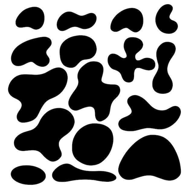 random blotch, inkblot. organic blob, blot. random blob organic geometric round pattern isolated on white background. vector illustration.