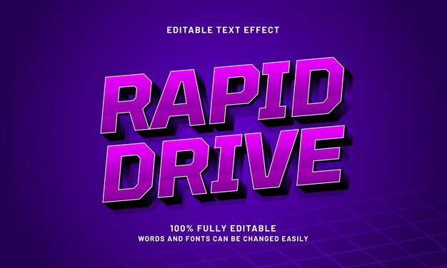 rapid drive editable text effect with a super race and speed theme