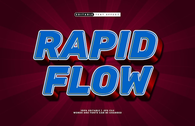 rapid flow editable text effect with a speed and race text style