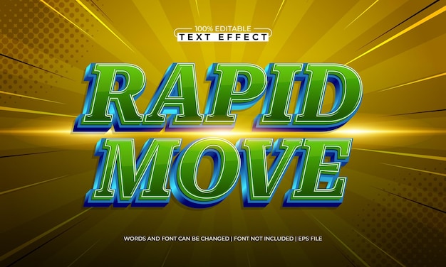 rapid move editable text effect with a fast and speed text style