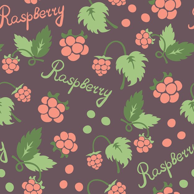 Raspberry forest pattern with lettering