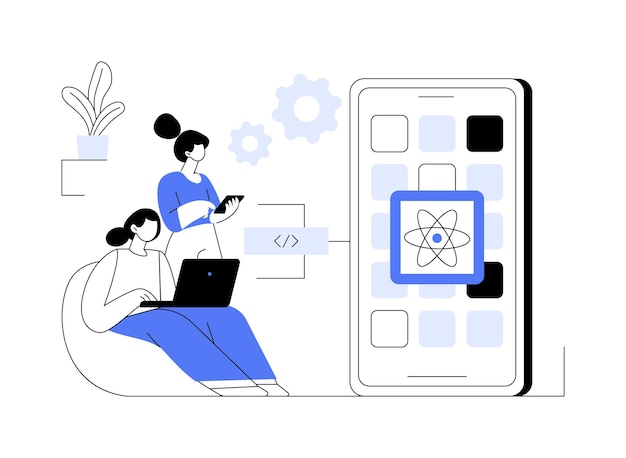 react native mobile app abstract concept vector illustration