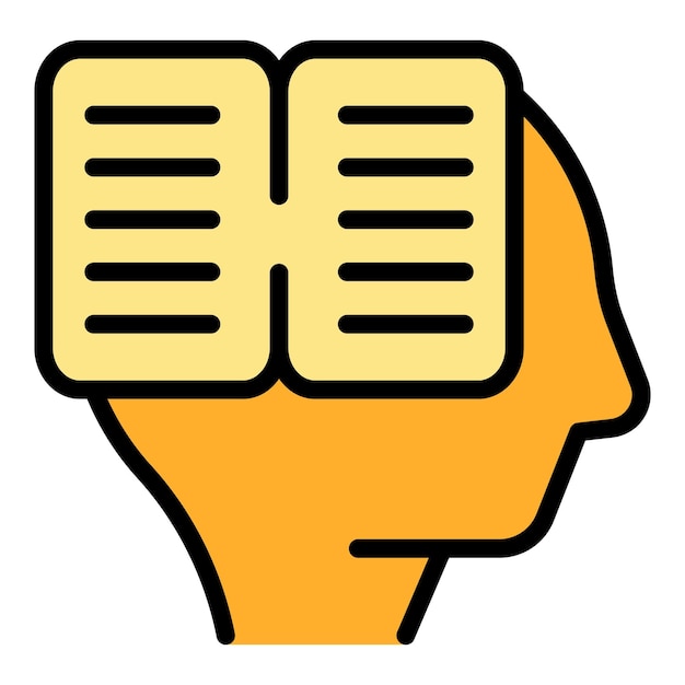 Reading book icon outline vector Consult expert Attack chart color flat