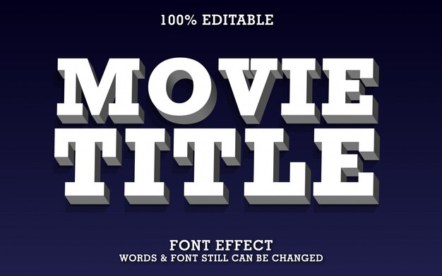 Real 3D text effect for movie itle