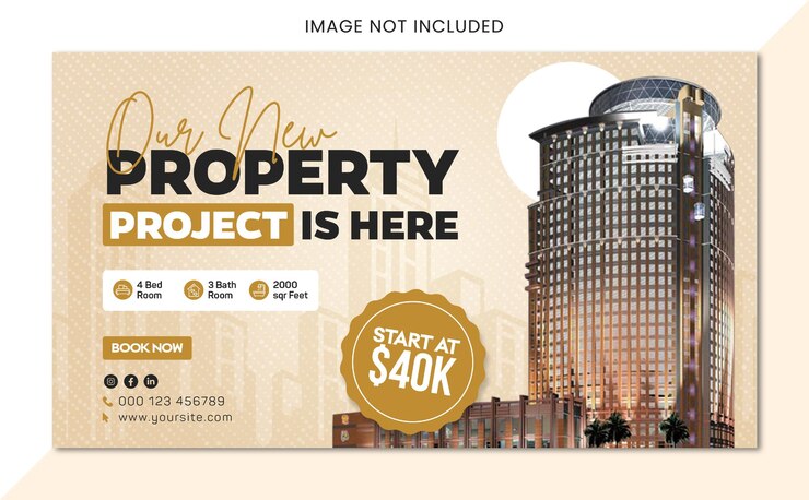 Vector real estate banner design full vector with customized size best for marketing and we