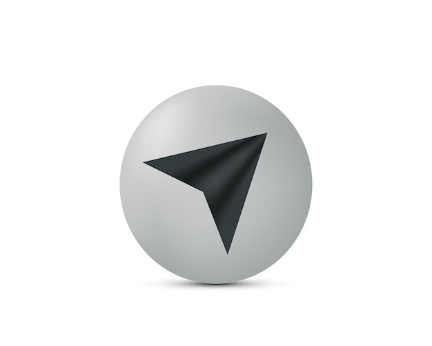 realistic 3d icon glossy raising paper plane symbol vector
