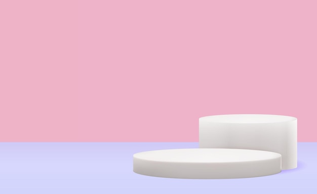 Realistic 3d white pedestals