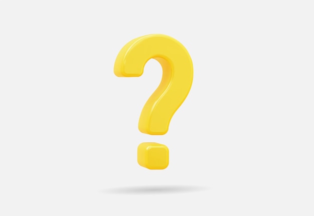 realistic 3d yellow question mark vector illustration