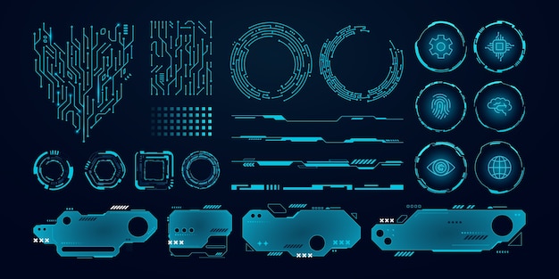 Realistic ai element set collection