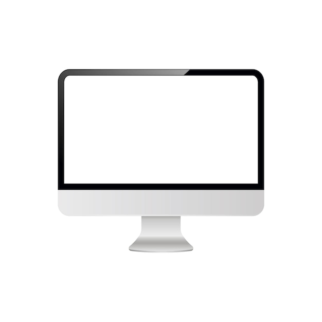 Realistic computer sign isolated on white background Vector illustration