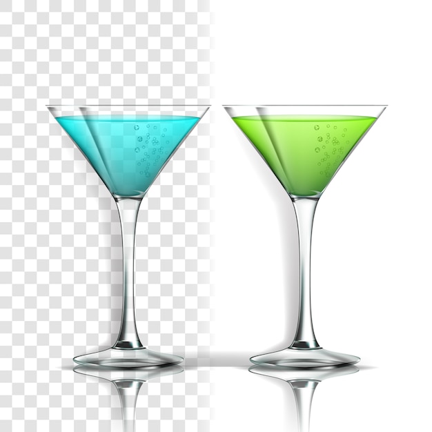 realistic glass with alcoholic cocktail