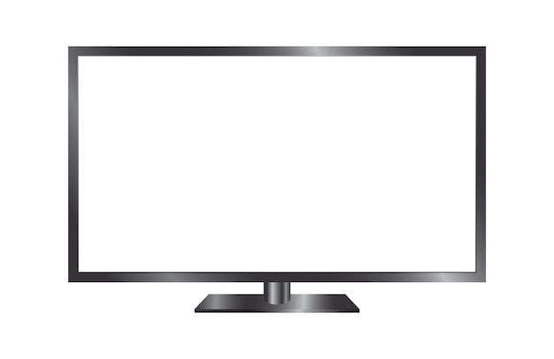 Realistic Glossy Television LED TV Mockup Isolated Vector Illustration