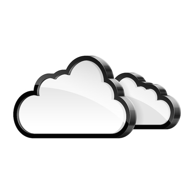 Realistic high detailed vector illustration of cloud computing concept