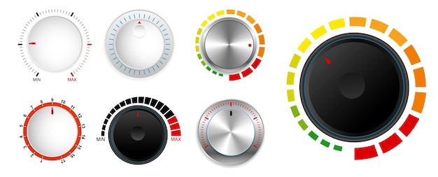 Realistic metallic control knob realistic