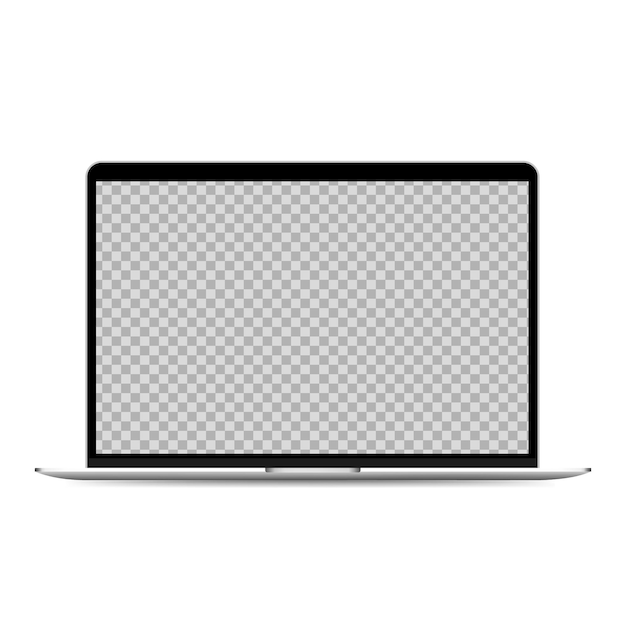 realistic notebook with transparent screen on white background vector illustration