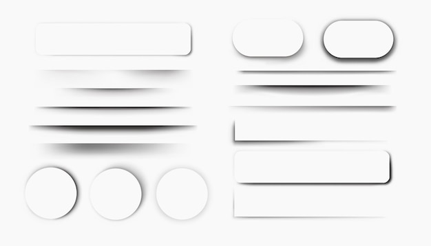 realistic shadow divider transparent rectangular shaded border page edge framing with shadow overlay effect vector box and layer drop shadow set