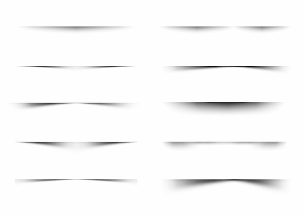 Realistic shadow effects isolated on transparent background