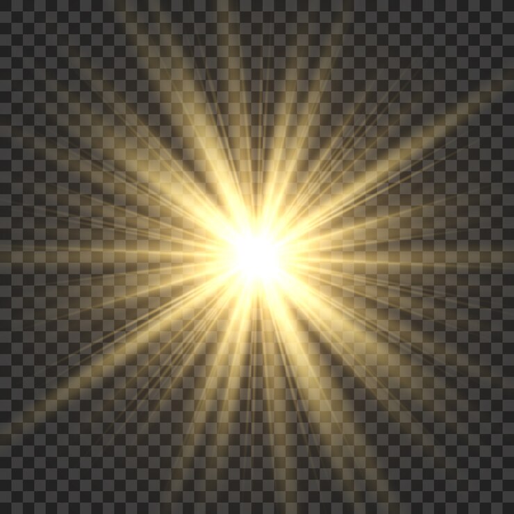 Vector realistic sun rays.