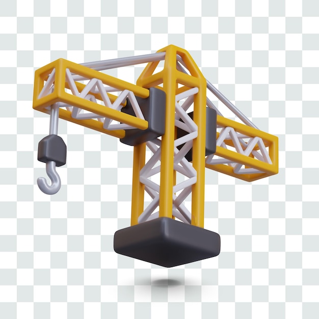 realistic tall construction crane detailed image of equipment for lifting and carrying loads