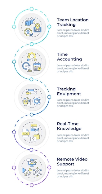 Realtime tracking and monitoring infographic design templat