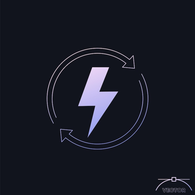 Vector recharging power vector icon with gradient
