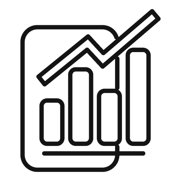 record keeping chart icon outline vector screen check