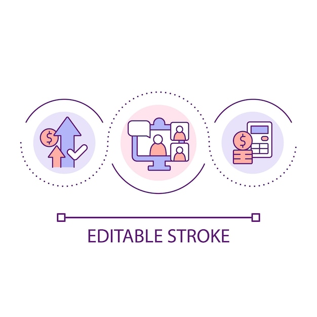 Recruitment agency cost loop concept icon